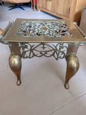 Victorian brass trivet - trivet, footman