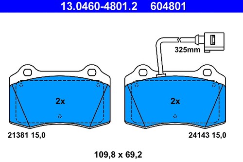 Front brake pad set - front,