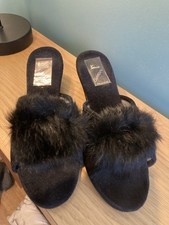 Vintage Saxon Ladies Fur Slippers/mules