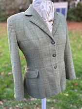 38” Ladies Caldene Green Wool Tweed Hacking Hunting Showing Jacket Equestrian