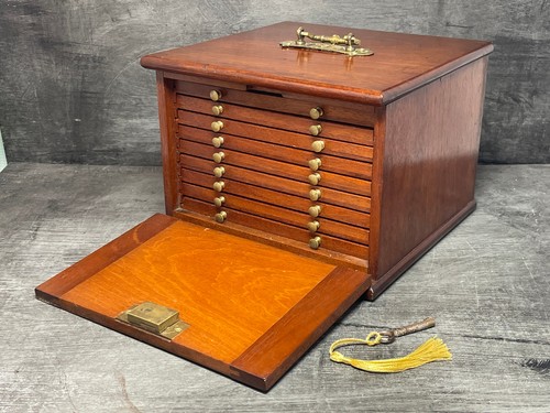 Antique mahogany small coin - antique,
