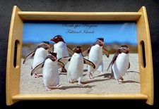 Wood Home Premium Dinner  Craft Laptray Gift -- Penguins- Falklands Islands