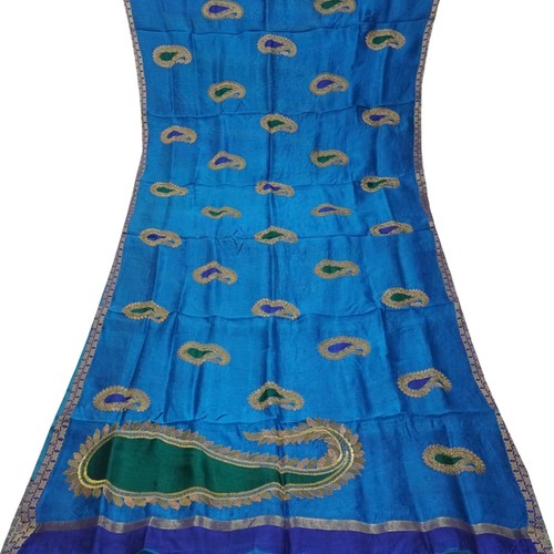 Vintage blue saree 100 - vintage,