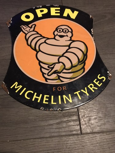 Vintage style enamel michelin - vintage,