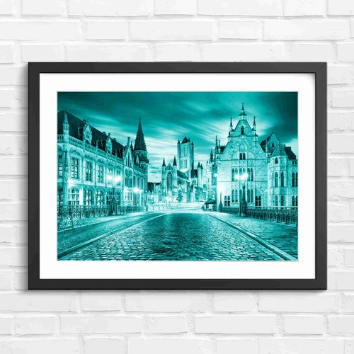 Medieval european city lights - city,