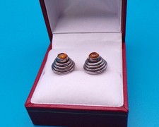 sterling silver 925 amber earrings