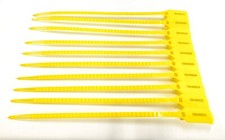 Yellow Plastic Security Seals. Numbered Tag. Pull Cable Ties. Anti-Tamper. 360m