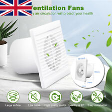 UK Silent Bathroom Extractor Fan 4inch 100mm White Kitchen Toilet Shower