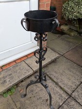 Vintage Tall Adjustable Wrought Iron Flower Stand