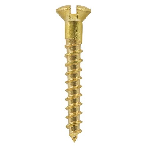 Timco brass timber screw - screw, slot