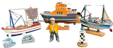 3 WOODEN MINIATURE BOATS