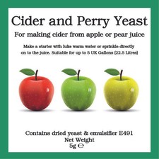 Cider and Perry Yeast 5g Sachet For Rapid Clean Fermentations Homebrew 