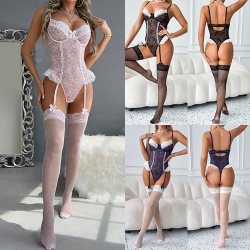 Ladies suspender lingerie set - lingerie,