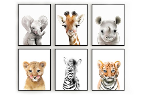 Safari nursery wall prints - ,