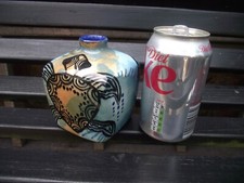 Beautiful Hand Painted Pottery  Folk Art Sea Turtle Vase