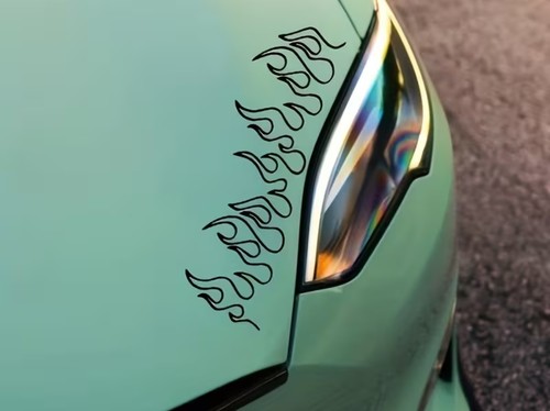 Flame window vinyl decal - flame,
