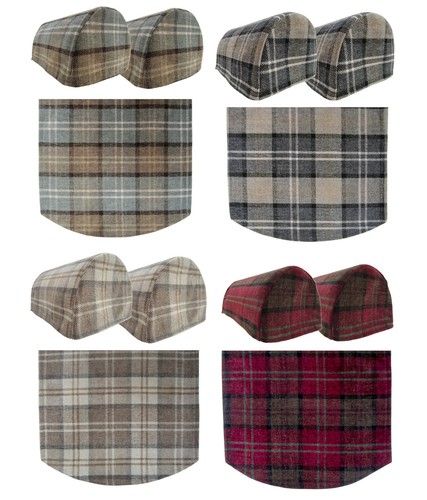 Balmoral check round arm caps - check,