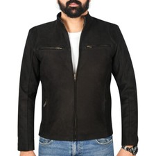 Mens black real leather bomber - mens,