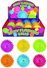 Flashing LED Light Up Spikey Bouncy Balls-Party Filler Toys pack 1-48