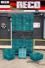 30 X USED BALE ARM CRATE,  STACKING TRAY 60-40-20CM STORAGE BOX