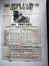 WELSHPOOL & LLANFAIR RAILWAY POSTER 1964. RARE, ORIGINAL & NOW 61 YEARS OLD!
