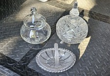 2 crystal  lidded candy / bon
