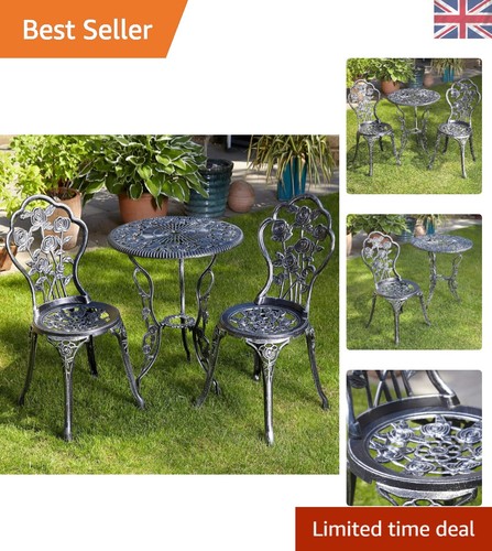 Rose bistro set grey cast - rose,