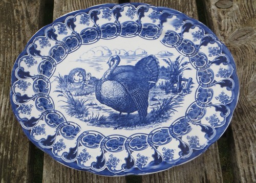 Antique flow blue - flow, transferware