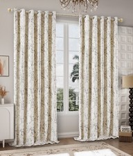 Luxury Crushed Velvet Curtains Pair Eyelet Ring Top Fully Lined Ready Made New