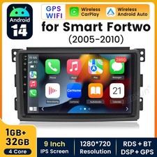 Android 14 Apple Carplay Car Stereo Radio GPS Navi BT For Smart Fortwo 2005-2010
