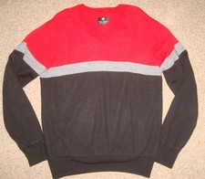 PALM GROVE GOLF V Neck WINDPROOF LINED Wool Blend JUMPER Large