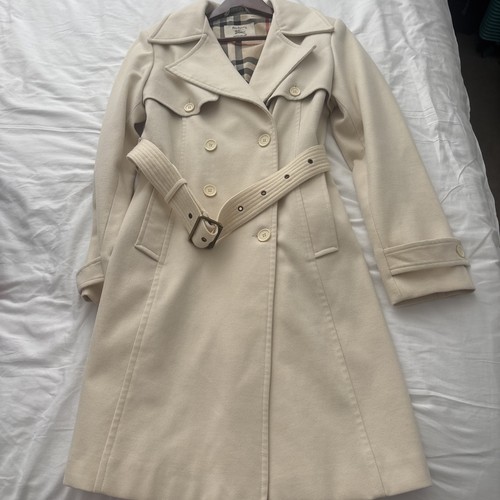 Burberry white belted wool - belted, pea