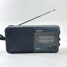 Sony ICF-790L FM MW LW 3 Band Portable Retro Transistor Radio With Aerial Black