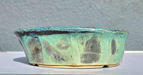 Green textured irregular - green,