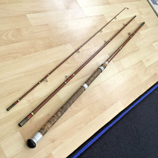 Vintage Milbro 12’ F44 Fibre Glass 3 Piece Match Rod with Original Cloth Bag