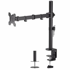 Single Arm Desk Mount LCD Computer Monitor Bracket Clamp Stand 13"-27" Screen TV