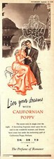 1949 Advert for CALIFORNIAN POPPY Perfume #3 Vintage Original Ephemera Print Ad