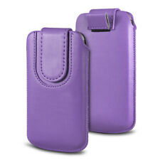 Magnetic PU Leather Pull Tab Flip Case Cover For Various Phones - Lilac (S)