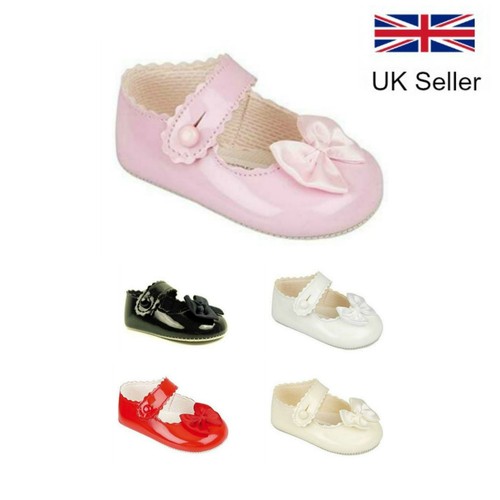 Girls baby shoes patent pram - girls,