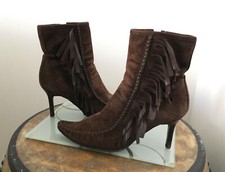 Patrick Cox Wannabe Hand Stitched Fringed Leather Ankle Boots Size UK3.5(EU36.5)