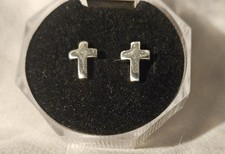 Sterling Silver Cross Earrings/Silver Cross Stud Earrings/Cross Earrings/ UK