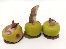 Country Artists By Richard Cooper & Co, Set Of x3 Field Mice In Apples Figurines