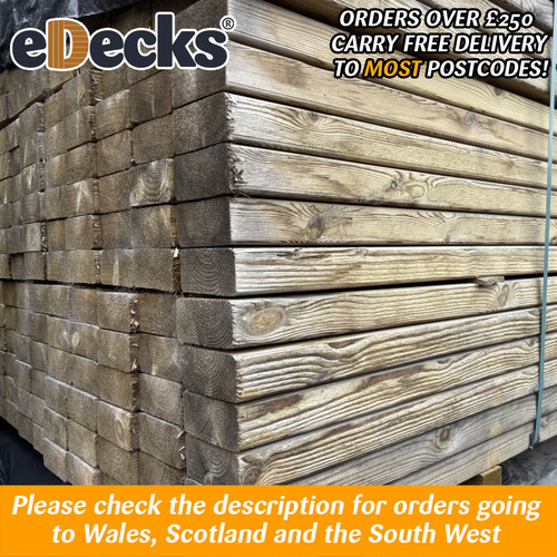 Weathered treated decking - weathered,