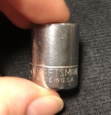 Vintage Craftsman 1/2" Socket 1/4" Drive 6 Pts No. -V-43499 USA Nice!