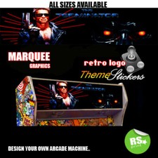 Terminator  graphic Arcade Artwork Marquee Stickers Graphic / All Sizes  