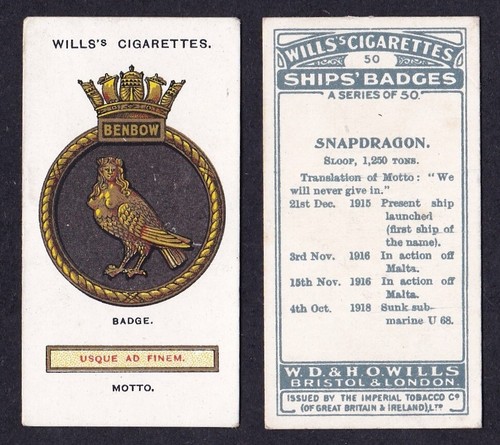 Wills ships badges - ships', 1925