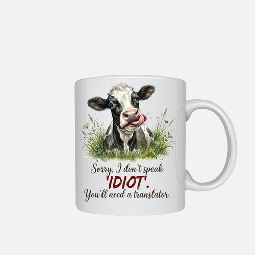 Funny cow mug design - cow,