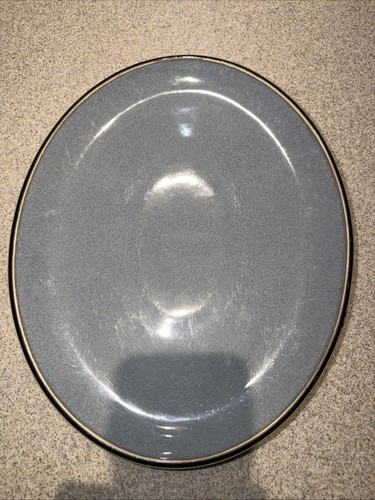Denby jet grey oval serving - grey,