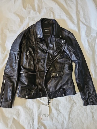 New zara black sheep leather - zara,