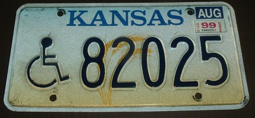 1999 kansas license - 1999, plate